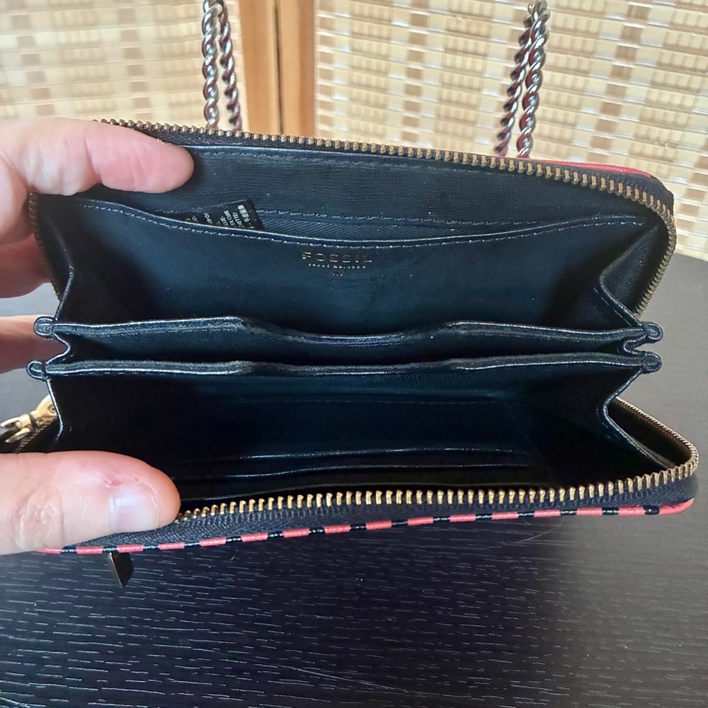 Fossil Leather Wallet Wristlet in Pink and Black Polka Dots - Picture 5 of 9
